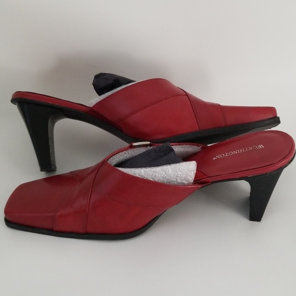 Worthington Red Slip On Sandals With 3 Inch Heel - Picture 8 of 8